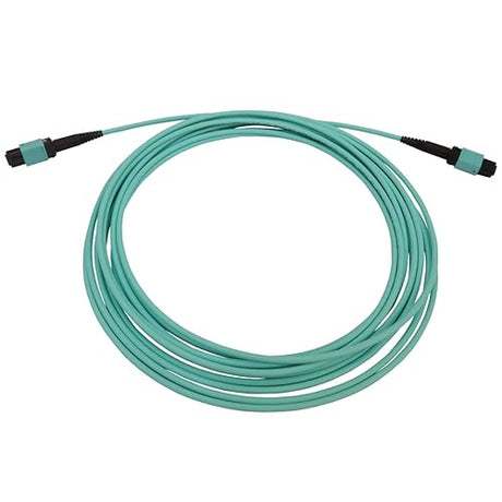Tripp Lite Multimode Fiber Patch Cable, 50/125 OM3 MTP/MPO (F/F), 12 Fiber, 40/100/400GbE, Aqua LSZH Jacket, 5 Meters / 16.4 Feet, Lifetime Limited Manufacturer's Warranty (N844B-05M-12-P)
