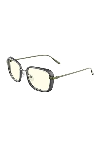 Fallout GUNNAR Gaming, Computer, Blue Light Blocking Glasses – Exclusive Vault 33 Glasses – Patented Lens Technology Gunmetal/Olive Clear