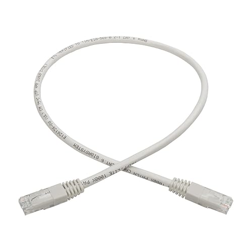 Tripp Lite 2ft Cat6 Gigabit Molded Patch Cable RJ45 M/M 550MHz 24 AWG White (N200-002-WH) 2 ft. White