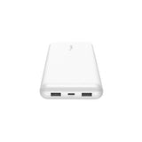 Belkin BoostCharge USB-C Portable Charger 20k Power Bank w/ 1 USB-C Port and 2 USB-A Ports with USB-C to USB-A Cable for iPhone 15, 15 Plus, 15 Pro, 15 Pro Max, Samsung Galaxy S24, & More - White