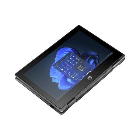 HP Fortis Flip G1i 11.6 Touchscreen Convertible 2 in 1 Notebook - HD - Intel N-Series N250-16 GB - 256 GB SSD - English Keyboard - Jet Black - Intel Chip - 1366 x 768 - Windows 11 Pro - Intel UHD G