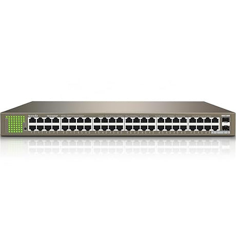 Tenda TEG1050F, 48 Port Gigabit Switch, Unmanaged Ethernet Switch with 48 Gigabit Ports & 2 SFP Slots, Plug & Play, Desktop/ Rack-Mount, Fanless & Metal Design, Limited Lifetime Protection