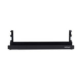 StarTech.com Under Desk Cable Management Tray, Length Adjustable, Clamp-On Installation, No Drilling Required, Black Black Adjustable Width
