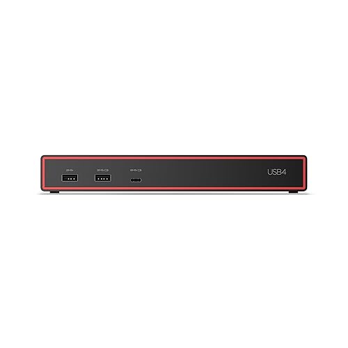 Lenovo ThinkPad USB4 Dock 5000, 40Gbps Bandwidth, Universal Compatibility, 65W Charging, Multiple Display Support, Black