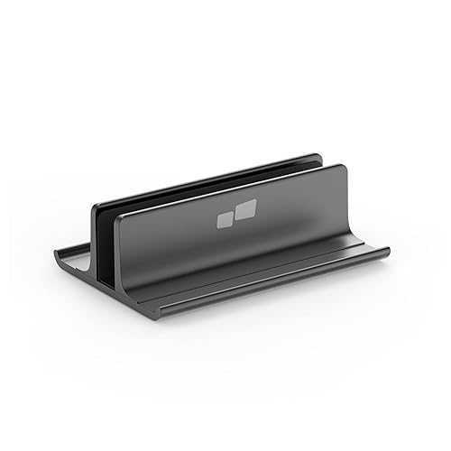 MP Mobile Pixels Upright Laptop Cradle Stand 3-in-1 Design, Adjustable Desktop Aluminum Stand for Smartphones, Tablets, Laptops, Books (Black)