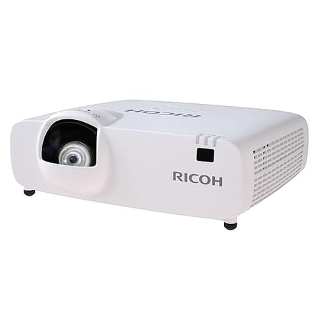 RICOH PJ WUL5A40ST Compact 3LCD Laser Projector | 4500 Lumens | 1920x1200 WUXGA w/4K Input | Short Throw Lens Projects 1.69 - 4.82 ft | 55-150 Screen | 360° Install | Up to 30k hrs | 16W Speaker