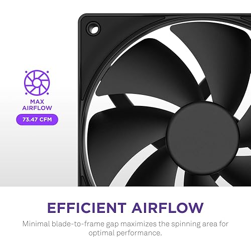 NZXT F140P, 140mm Static Pressure PC Case Fan, Ideal for Radiators & Heatsinks, High Static Pressure, Rear Chamfer Intake, Fluid Dynamic Bearings, Low Noise, PWM Control, Black