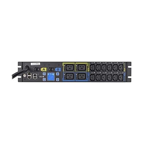 Eaton Electrical - EMIU06-10 ePDU Metered 16-Outlet PDU - NEMA L6-30P - 12 x IEC 60320 C13, 4 x IEC 60320 C19-230 V AC - 5760 W - Network (RJ-45) - 2U - Horizontal - Rack Mount