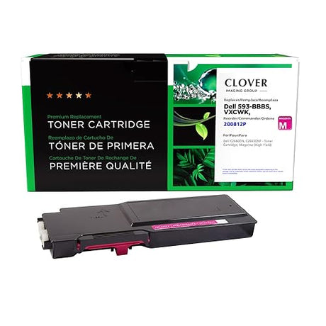 Clover Remanufactured Toner Cartridge Replacement for Dell C2660 | Magenta | High Yield Magenta 4,000