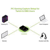 IOGEAR Upstream 4K Game Capture Card with Party Chat Mixer Xbox Series X/S, PS5, PS4, 4K@60 HDR 1440p@144hz 1080p@240hz, Windows 10, 11, macOS, UVC, OBS, Streamlabs, Twitch, YouTube, GUV302G