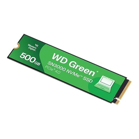 Western Digital 500GB WD Green SN3000 NVMe Internal SSD - Solid State Drive - Gen4 PCIe, M.2 2280, Up to 5,000 MB/s - WDS500G4G0E
