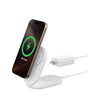 Belkin Magnetic Foldable Wireless Charging Stand 15W - MagSafe-Compatible Qi2-Certified Charger, Wireless Charging Stand for iPhone 16, Galaxy S25, & More - Standby Mode Ready w/PSU Included - White