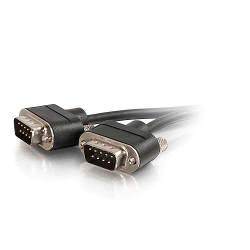 C2G 52167 Serial RS232 DB9 Null Modem Cable with Low Profile Connectors M/M, In-Wall CMG-Rated, Black (10 Feet, 3.04 Meters)