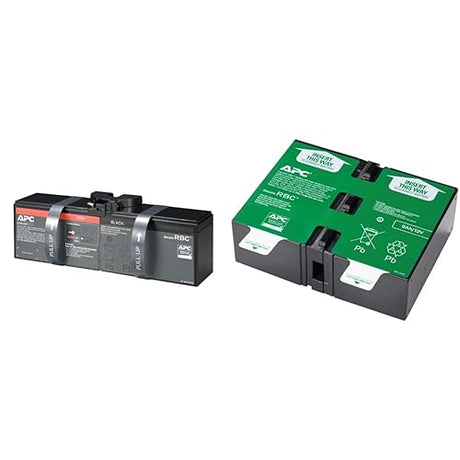 APC UPS Battery Replacement, APCRBC163 & UPS Battery Replacement, APCRBC124, for APC UPS Models BX1500M, BR1500G, BR1300G, SMC1000-2U, SMC1000-2UC, BR1500GI, BX1500G, SMC1000-2U, SMC1000-2UC, Black