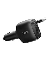 Belkin USB C Car Charger 75W w/ 30in Retractable USB C Cable - iPhone Charger, Compatible with iPhone 17 & 16 Series, Galaxy S25 Series, AirPods, Tablet, MacBook, Chromebook, etc. - Travel Essentials