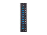 Monoprice Powered USB 3.0 Hub - 13-Port, Heavy Duty Aluminum, 5Gbps, Plug-n-Play with AC Adapter, 2.4 Amps Charging Ports, Black 13 Port