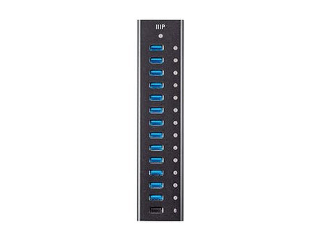 Monoprice Powered USB 3.0 Hub - 13-Port, Heavy Duty Aluminum, 5Gbps, Plug-n-Play with AC Adapter, 2.4 Amps Charging Ports, Black 13 Port