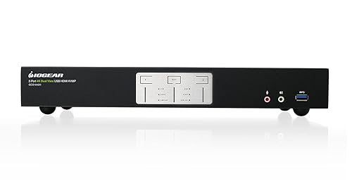 IOGEAR 2-Port 4K Dual View KVMP Switch with HDMI Connection, USB 3.0 Hub and Audio (TAA) GCS1942H