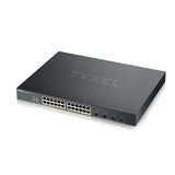 Zyxel 24-Port Gigabit Ethernet + 4X 10G SFP+ Fiber High Powered PoE+ 375W NebulaFlex Smart Managed Switch | 802.3at 802.3af | Metal | Limited Lifetime [XGS1930-28HP]