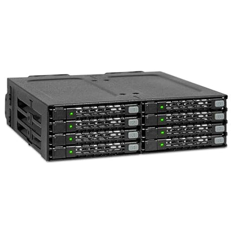 ICY DOCK Rugged 8 x 2.5 SAS/SATA HDD/SSD Moblie Rack Enclosure for 5.25 Bay | ToughArmor MB998SP-B 8 Bay