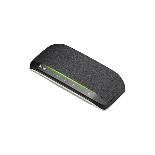 Poly Sync 10 USB Speakerphone (Plantronics) - Two-in-One Portable Speaker for Audio/Video Conference Calls & Music - USB Powered - Dual-Mic, Full-Duplex Audio - Works with Teams, Zoom, Google & More Standard Version