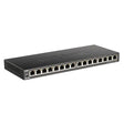 D-Link 16-Port Gigabit Ethernet Unmanaged Desktop Switch, SOHO, Fanless, Metal, Energy-Efficient Ethernet, QoS, Quiet Operation (DGS-1016S) Metal Switch 16-Port Gigabit Slim