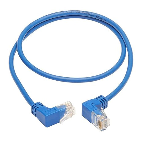 Tripp Lite Up/Down Angle Cat6 Ethernet Cable, Gigabit Molded Slim UTP Network Patch Cable, Blue, 2 ft. (N204-S02-BL-UD) Up/Down Angle 2-ft.
