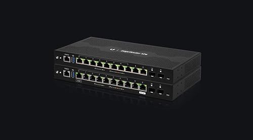 Ubiquiti Networks EdgeRouter 12, 10-Port Gigabit Router with PoE Passthrough and 2 SFP Ports (ER-12)