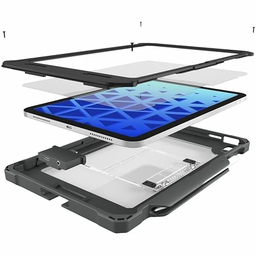 MAXCases Shield Extreme-X2 for iPad 10 10.9 w/3.5 mm Adapter and Locking Bezel (2022) (Black Bezel-Gray Case)