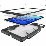 MAXCases Shield Extreme-X2 for iPad 10 10.9 w/3.5 mm Adapter and Locking Bezel (2022) (Black Bezel-Gray Case)