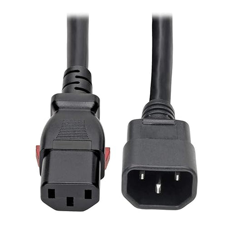 Tripp Lite Computer Power Cord Extension (C14 to C13 Power Cord), Heavy Duty, Locking C13 Connector, 15A, 100-250V, 14AWG, 6 ft. (P005-L06)