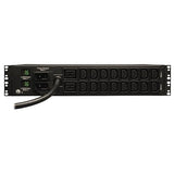 Tripp Lite Metered PDU, 18 Outlets (2-C19, 16-C13), IEC-309 230V 32A Blue, 12 ft. Cord, 2U Rack-Mount Power (PDUMH32HV),Black 240 Volts 32 Amps Standard