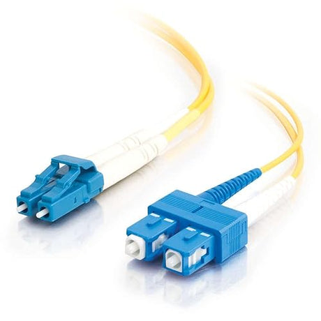 C2G 08356 OS2 Fiber Optic Cable - LC-SC 9/125 Duplex Single-Mode PVC Fiber Cable, Yellow (26.2 Feet, 8 Meters)