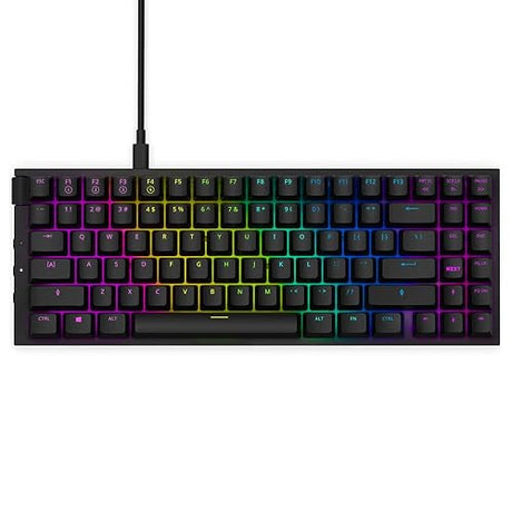 NZXT Function MiniTKL - Compact Tenkeyless Gaming Keyboard – Gateron Red Mechanical Switches: Linear, Fast, and Quiet – Hot-Swappable – RGB Backlit – Aluminum Top Plate – Sound Dampening Foam – Black Black Mini TKL