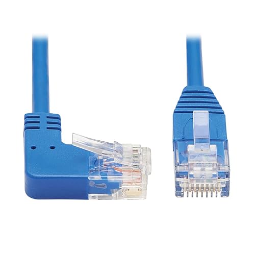 TRIPP LITE Right Angle Cat6 Ethernet Cable, Gigabit Molded Slim UTP Network Patch Cable, Blue, 15 ft. (N204-S15-BL-RA) Right Angle 15-ft.