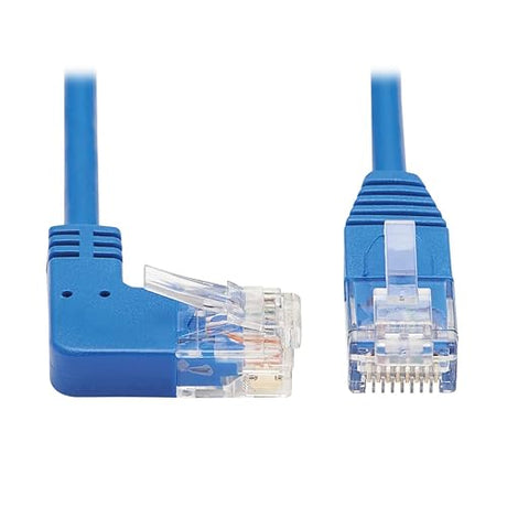 TRIPP LITE Right Angle Cat6 Ethernet Cable, Gigabit Molded Slim UTP Network Patch Cable, Blue, 7 ft. (N204-S07-BL-RA)