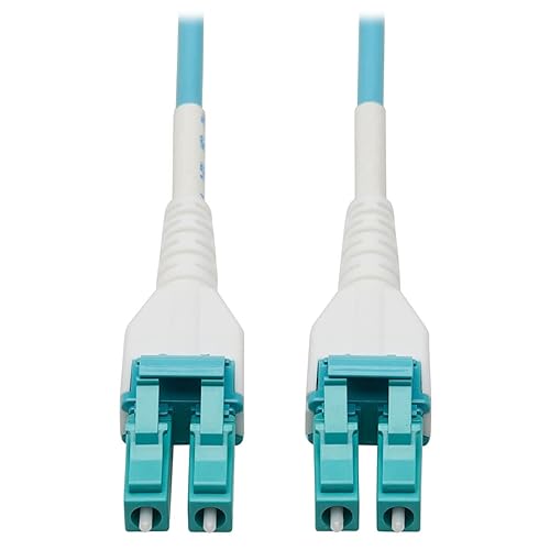 Tripp Lite Fiber Optic Cable 100 GbE, 164 feet / 50 Meter, Multimode Fiber, Duplex 50/125 OM4 LC/LC, LSZH, Armored Aqua (N821-50M-AQ-AR) 50 Meters