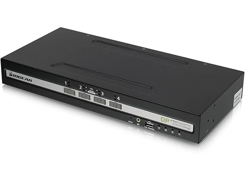 IOGEAR - IOGEAR 4-Port Single View DISPLAYPORT KVM Switch W/Audio and CAC