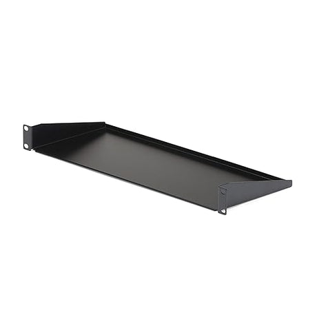 StarTech.com 1U Server Rack Shelf - Universal Rack Mount Cantilever Shelf for 19" Network Equipment Rack & Cabinet - Heavy Duty Steel – Weight Capacity 33lb/15kg - 7" Deep Tray, Black (CABSHELF1U) 7" Depth 1U Rack Shelf