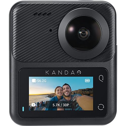 KanDao QooCam 3 360° Action Camera Travel Combo | Dual-Lens 5.7K Video Capture with Image Stabilization, Waterproof Design | 64GB Card + 50-in-1 Accessory Kit