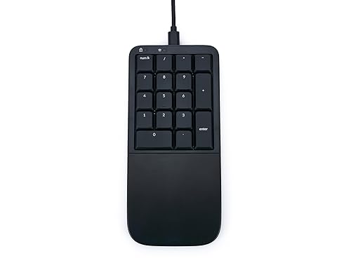 KINESIS Mechanical Keypad LP Numeric 10-Key for Mac & PC | Wired & Wireless Mode | Quiet Linear Mechanical Switches | Programmable | Ergonomic Palm Support | Backlit