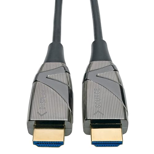 Tripp Lite Fiber Optic HDMI 2.0 (Active HDMI Cable), High Speed HDMI Cable, 4K, 60Hz, 4:4:4, 18 Gbps, 15 m. (50 ft.) Black (P568-15M-FBR)