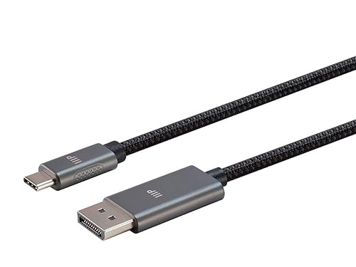 Monoprice Bidirectional USB Type-C to DisplayPort Cable - 6 Feet - Black | 4K@60Hz, Easy Plug and Play, Nylon-Braided Jacket (139240)