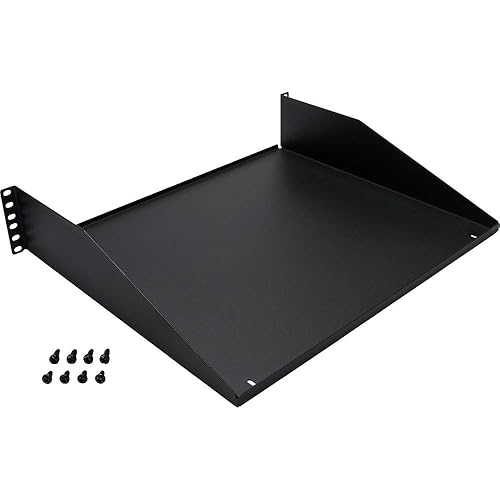 Panduit SRM19FM2 Front-Mount Steel Rack Mount Shelf, Black