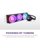 NZXT Kraken Elite 360 RGB 2024 - AIO CPU Liquid Cooler - 360mm Radiator - F360 RGB Core Fan - Customizable 2.72 IPS LCD - NZXT Turbine Pump - AMD® AM5, AM4 - Intel® LGA 1851/1700, 1200/115X - Black Black 360mm Radiator Kraken Elite 2024 RGB