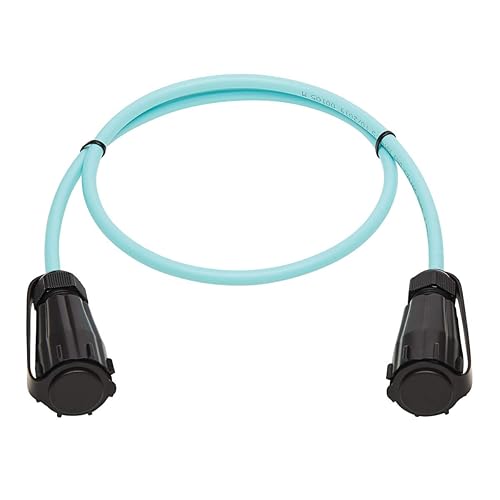 Tripp Lite 10Gb Fiber Patch Cable, Industrial Duplex Multimode 50/125 OM3 Fiber Optic, LC to LC Fiber Cable, IP68, Aqua, 5 m (16.4 ft) (N820-05M-IND)