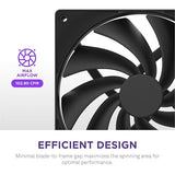 NZXT F140Q, 120mm Quiet Airflow PC Case Fan, Intake or Exhaust, Chamfered Frame for Concentrated Air, Fluid Dynamic Bearings, Low Noise, PWM Control, Black