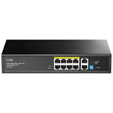 Cudy 8 Port Gigabit PoE Switch, 120 Watts PoE Budget, 8 10/100/1000Mbps PoE+ Ports, 2 Gigabit Uplink Ports , 802.3at, 802.3af, 1/2 (+), 3/6 (-), Fanless, Plug and Play, GS1010PE