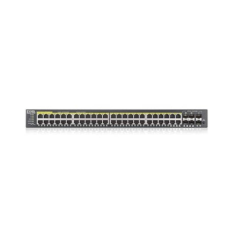Zyxel 44-Port Gigabit Ethernet Layer 2 Managed PoE+ Switch with 375 Watt Budget and 4 Gigabit Combo Ports + 2 SFP and Hybrid Cloud Mode [GS2220-50HP] 48-Port | PoE+ | 4-Port GbE | 2 SFP