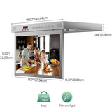 SYLVOX Under Cabinet TV 15.6-Inch Smart 1080p with LED Clock Display in Silver